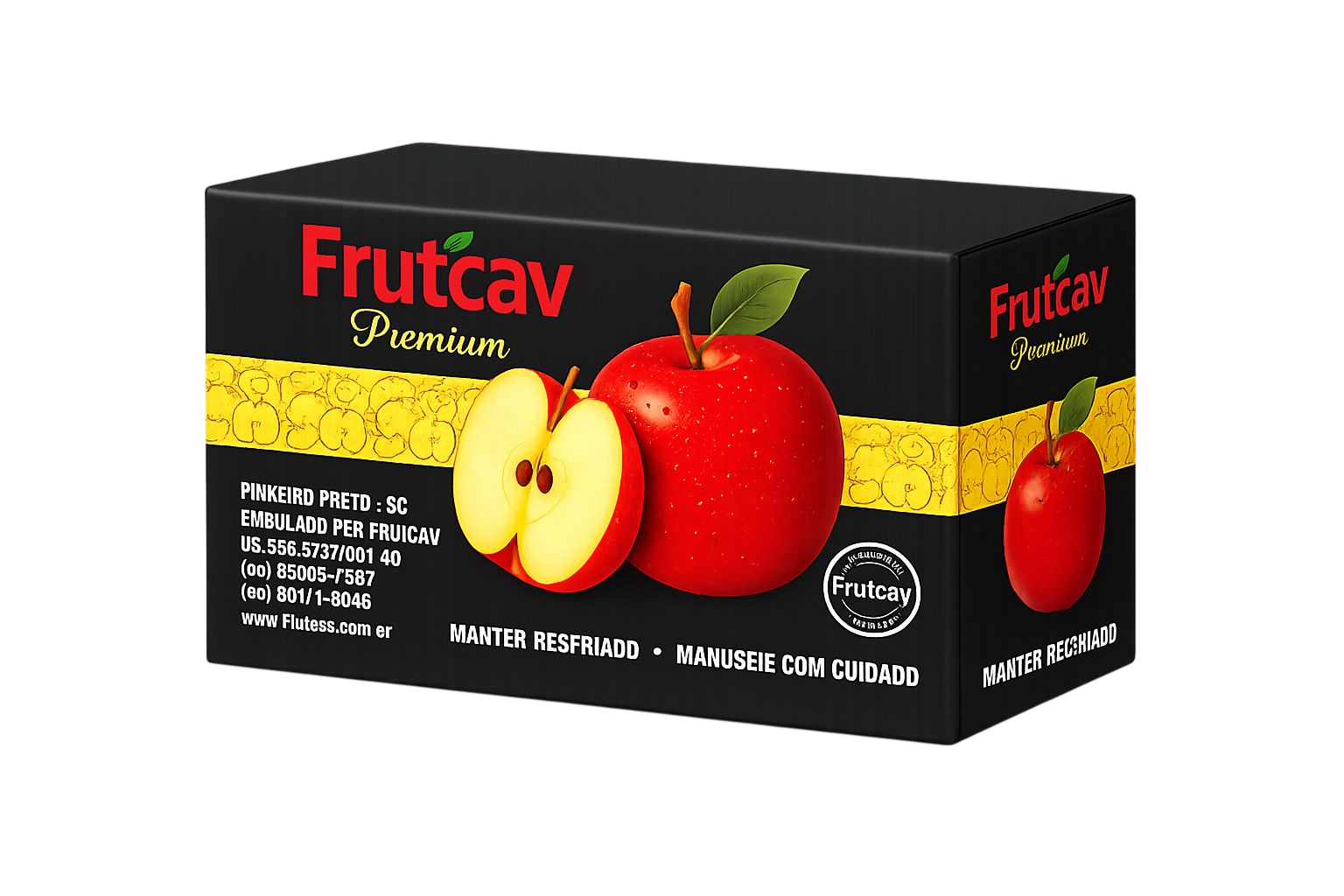 Caixa Frutcav Premium maçã 3D