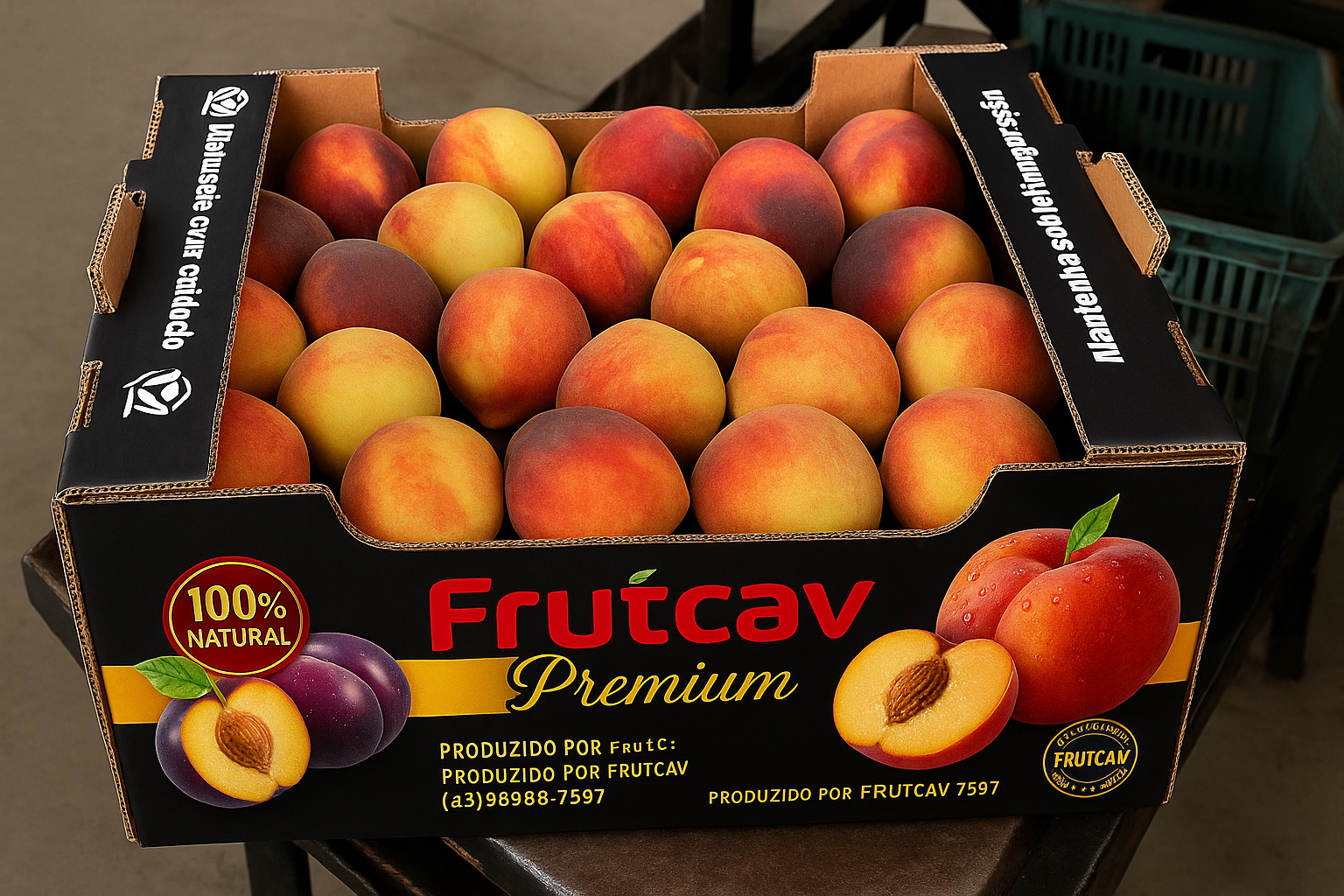 Caixa de pêssegos Frutcav 3D