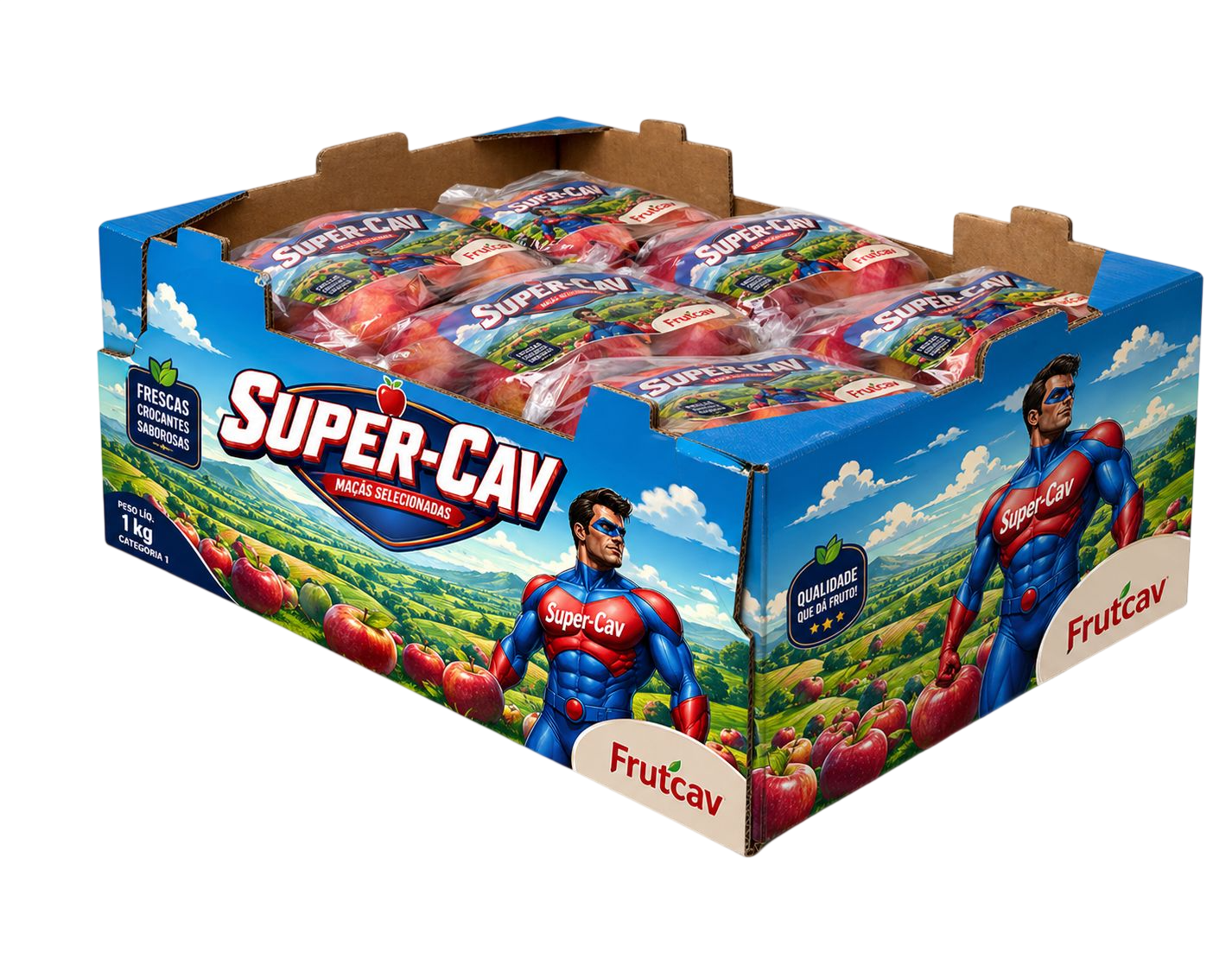 Caixa Frutcav Premium maçã 3D